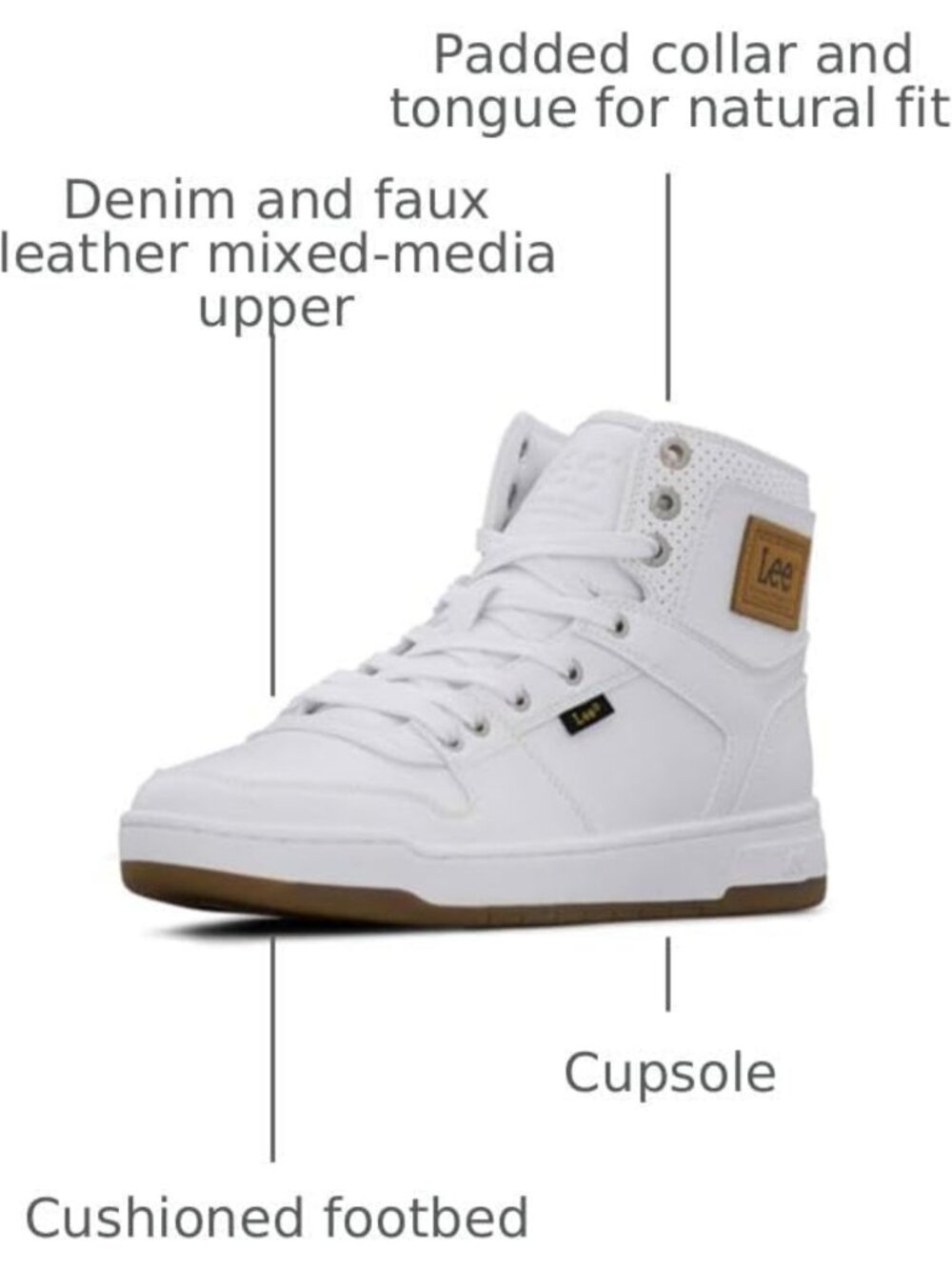 Men's Retro Court Sneakers - Stylish Hi-Top, Comfortable, Trendy Footwear - Picture 3 of 9